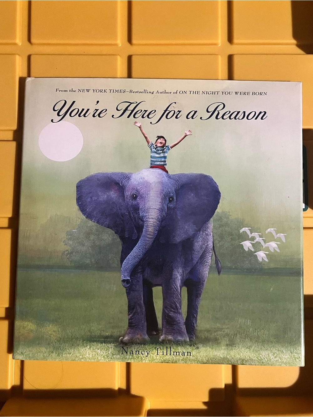 You're Here for a Reason Wall Art - Purple Elephant Illustration